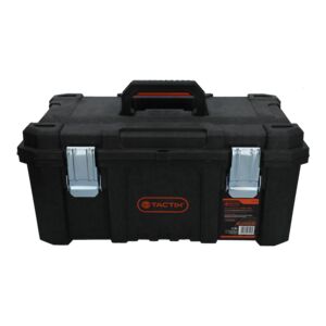 Tactix Structural Foam Tool Box with Easy-Grip Handle Black and Orange